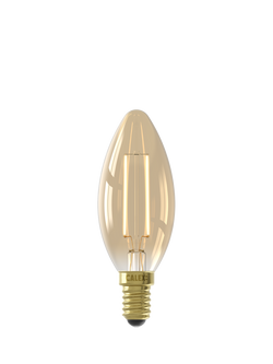 Calex 3.5W Decorative Filament LED Dimmable E14 Candle Bulb, Gold, Gold