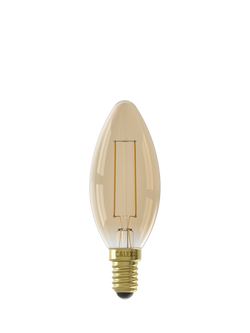 Calex 3.5W Decorative Filament LED Dimmable E14 Candle Bulb, Gold - view 2, Gold
