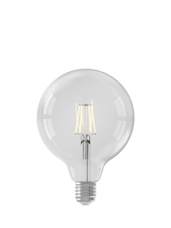 Calex G125 Globe 5W LED Dimmable E27 Light Bulb, Clear, Clear