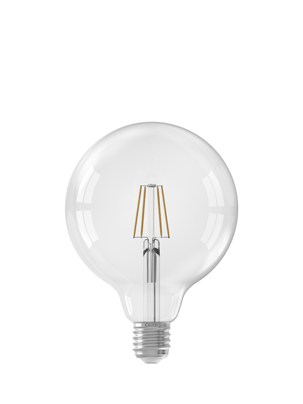 Calex G125 Globe 5W LED Dimmable E27 Light Bulb, Clear - view 2, Clear
