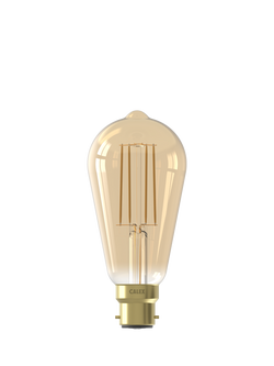 Calex 3.5W Decorative Filament LED Dimmable B22 Rustic Bulb, Gold - view 2, Gold