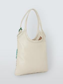 John Lewis Woven Leather Shoulder Bag - view 2, White