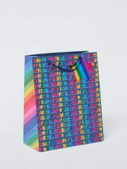 John Lewis Foil Birthday Gift Bag, Multi, Multi