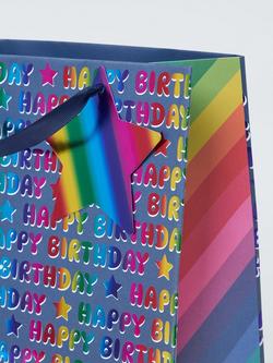 John Lewis Foil Birthday Gift Bag, Multi - view 2, Multi