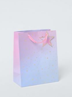 John Lewis Ombre Foil Stars Gift Bag, Multi, Multi