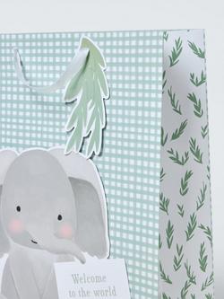 John Lewis Gingham New Baby Gift Bag, Green - view 2, Green