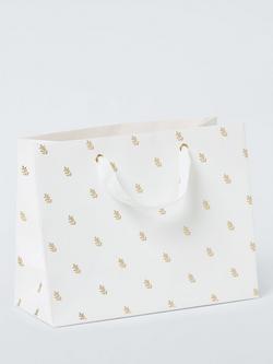 John Lewis Foil Leaves Gift Bag, Multi Multi, Multi Multi