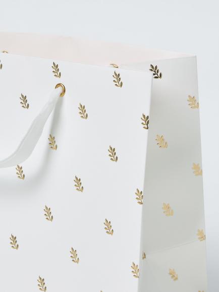 John Lewis Foil Leaves Gift Bag, Multi Multi - view 2, Multi Multi