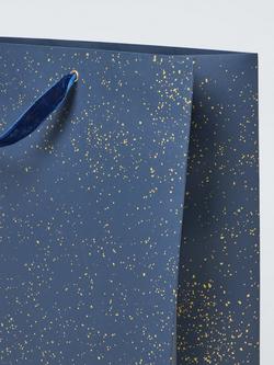 John Lewis Foil Fleck Gift Bag, Blue - view 2, Blue