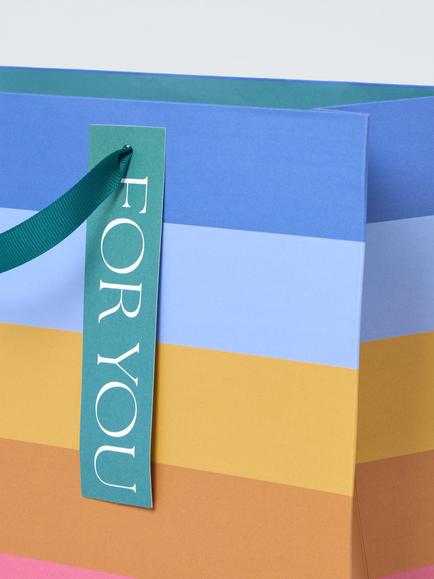 John Lewis Rainbow Stripe Gift Bag, Multi - view 2, Multi