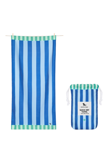 Dock & Bay Blue Sky Stripe Beach Towel, Multi/Blue, Multi Blue