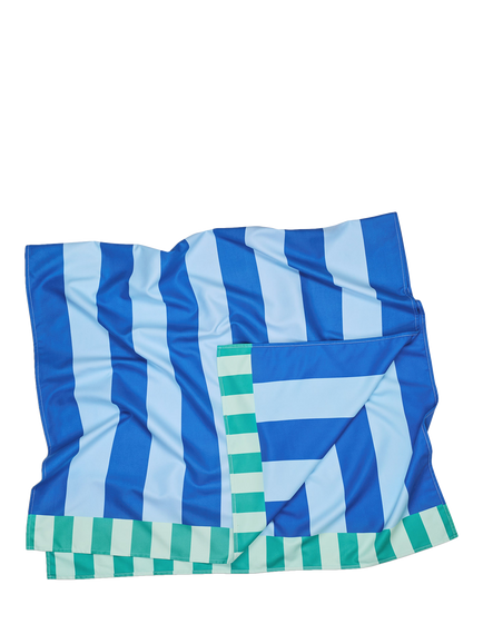 Dock & Bay Blue Sky Stripe Beach Towel, Multi/Blue - view 2, Multi Blue