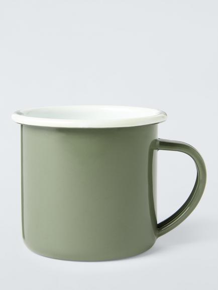 John Lewis Enamel Mug, 395ml, Green