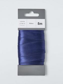 John Lewis Satin Gift Ribbon, 5m, Blue, Blue