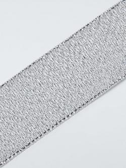 John Lewis Sparkle Gift Ribbon, 5m, Silver - view 2, Silver