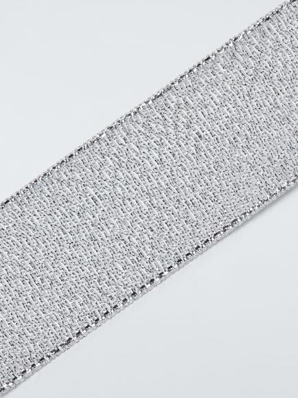 John Lewis Sparkle Gift Ribbon, 5m, Silver - view 2, Silver