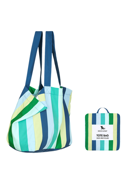 Dock & Bay Cool Lagoon Foldable Tote Bag, Multi/Blue, Multi Blue