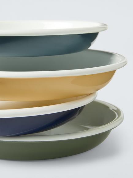 John Lewis Enamel Dinner Plate, Set of 4, 25cm, Multi, Multi