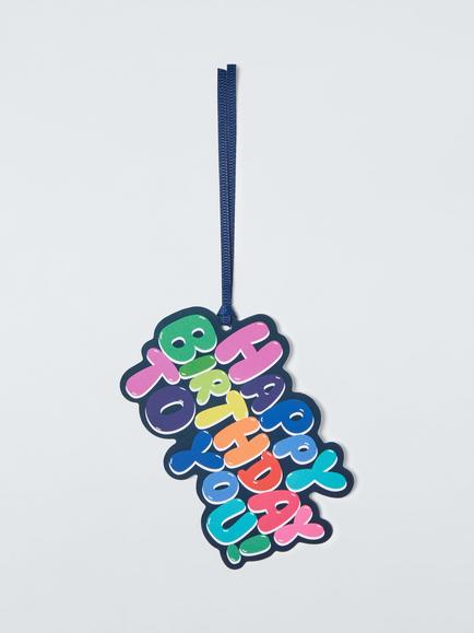 John Lewis Happy Birthday Text Gift Tags, Pack of 3, Multi, Multi