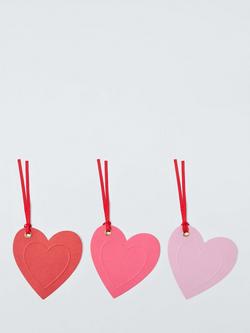 John Lewis Heart Gift Tags, Pack of 3, Multi - view 2, Multi