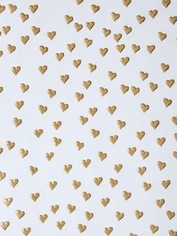 John Lewis Foil Hearts Wrapping Paper, 3m, Cream - view 2, Cream