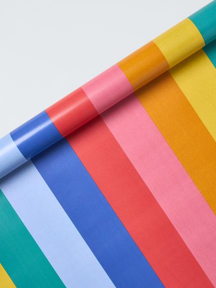 John Lewis Wide Rainbow Stripes Wrapping Paper, 3m, Multi, Multi