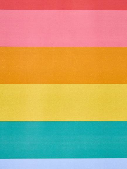 John Lewis Wide Rainbow Stripes Wrapping Paper, 3m, Multi - view 2, Multi