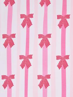 John Lewis Stripe Bows Wrapping Paper, 3m, Pink - view 2, Pink