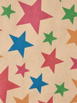 John Lewis Rainbow Stars Kraft Wrapping Paper, 3m, Multi - view 2, Multi