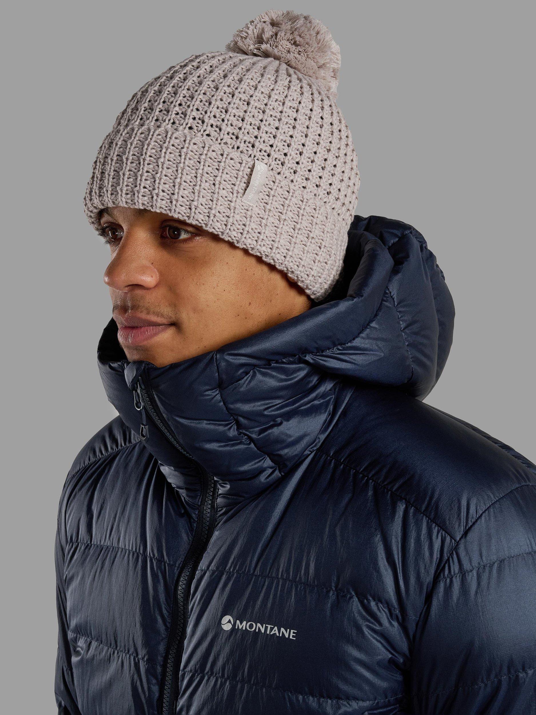 Product image 2 of 3, which shows Montane Pom Pom Beanie Hat with Merino Wool, Oyster