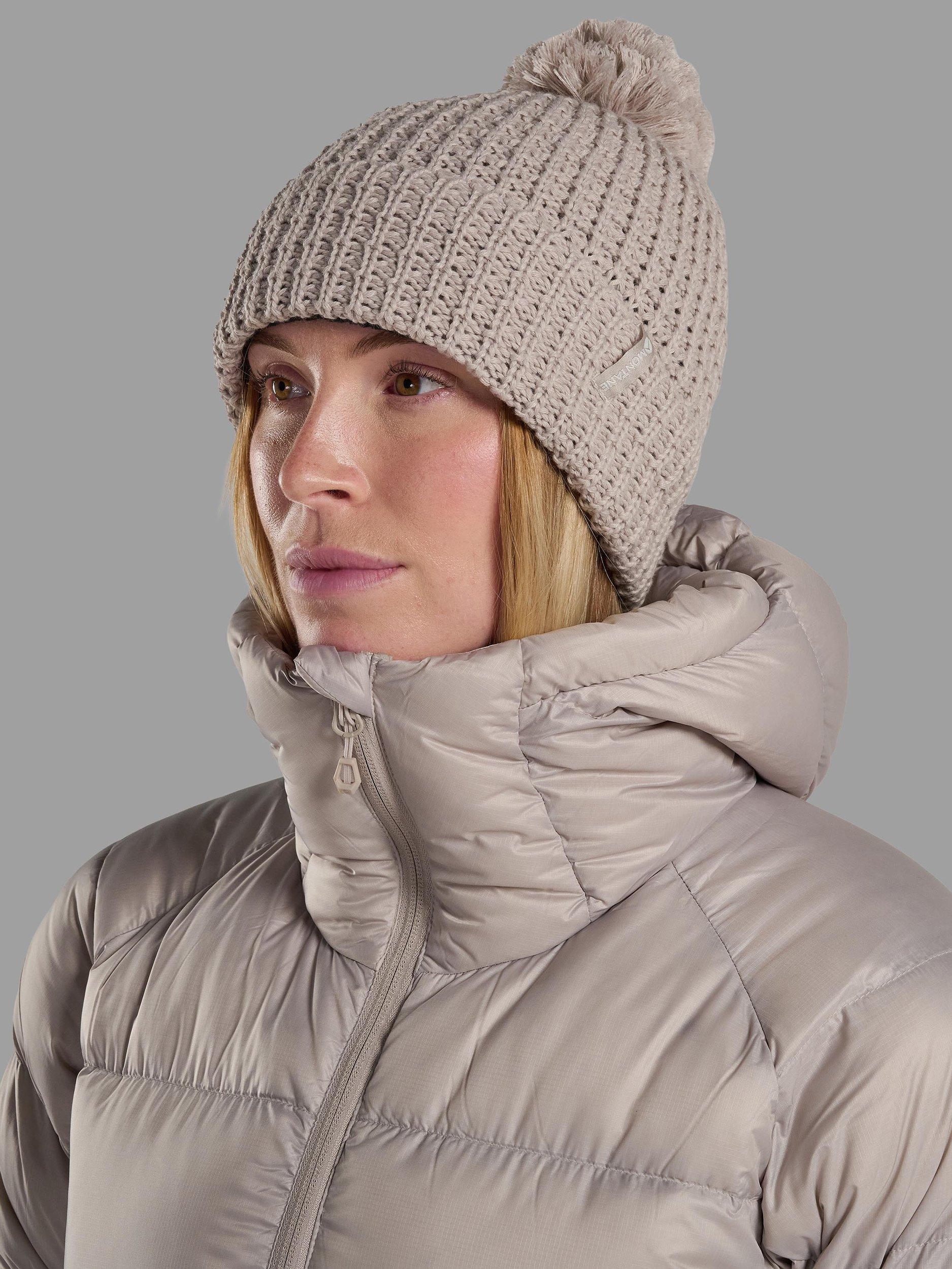 Product image 3 of 3, which shows Montane Pom Pom Beanie Hat with Merino Wool, Oyster