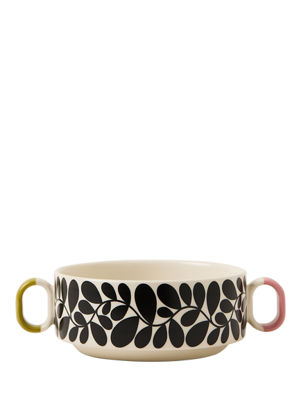 Orla Kiely Sycamore Stripe Stoneware Cereal Bowl, 13cm, Black/White, Multi