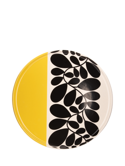 Orla Kiely Sycamore Stripe Stoneware Round Platter, 31cm, Yellow/Multi, Multi