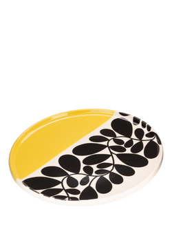 Orla Kiely Sycamore Stripe Stoneware Round Platter, 31cm, Yellow/Multi - view 2, Multi