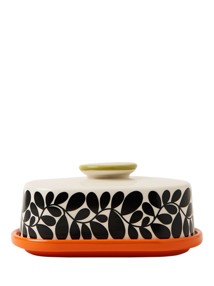 Orla Kiely Sycamore Stripe Stoneware Butter Dish, Multi, Multi