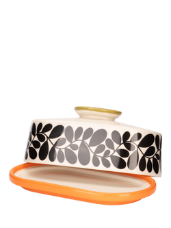 Orla Kiely Sycamore Stripe Stoneware Butter Dish, Multi - view 2, Multi