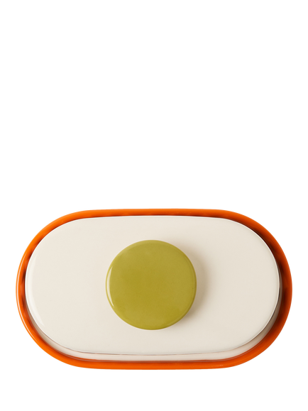 Orla Kiely Sycamore Stripe Stoneware Butter Dish, Multi - view 2, Multi