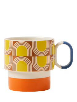 Orla Kiely Aura Stackable Stoneware Mug, 275ml, Orange - view 2, Multi