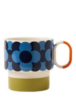 Orla Kiely Retro Stripe Stackable Stoneware Mug, 275ml, Green, Multi