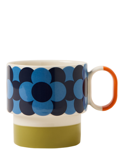 Orla Kiely Retro Stripe Stackable Stoneware Mug, 275ml, Green, Multi