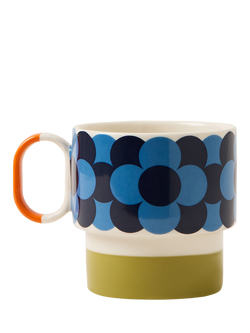 Orla Kiely Retro Stripe Stackable Stoneware Mug, 275ml, Green - view 2, Multi