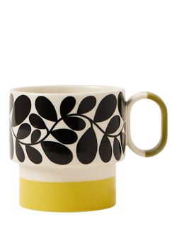 Orla Kiely Sycamore Stripe Stackable Stoneware Mug, 275ml, Green, Multi