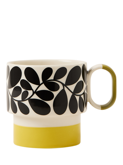Orla Kiely Sycamore Stripe Stackable Stoneware Mug, 275ml, Green, Multi