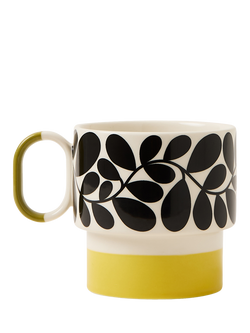 Orla Kiely Sycamore Stripe Stackable Stoneware Mug, 275ml, Green - view 2, Multi
