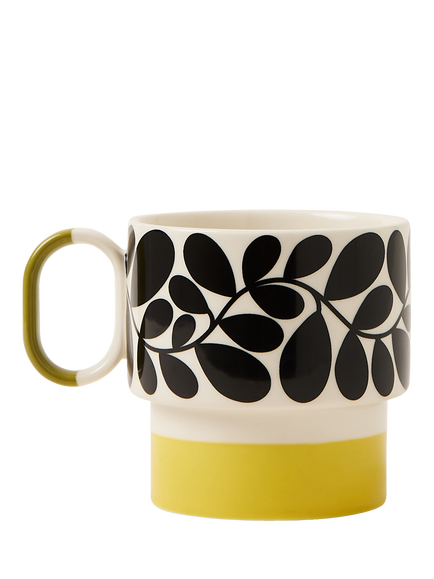 Orla Kiely Sycamore Stripe Stackable Stoneware Mug, 275ml, Green - view 2, Multi