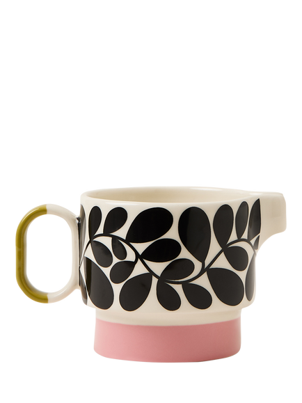 Orla Kiely Sycamore Stripe Stoneware Milk Jug, 200ml, Pink/Multi - view 2, Multi