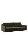 John Lewis OUTLET Draper II Large 3 Seater Sofa, Light Leg, Like New, Soft Chenille Moss Green