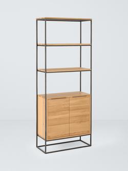 John Lewis Calia Bookcase with Storage, Solid Oak, Solid Oak