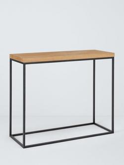 John Lewis Calia Compact Console Table, Solid Oak, Solid Oak