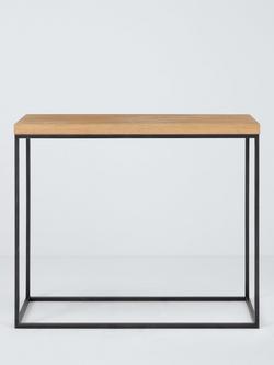 John Lewis Calia Compact Console Table, Solid Oak - view 2, Solid Oak